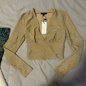 Dynamite Sparkly Gold Long Sleeve